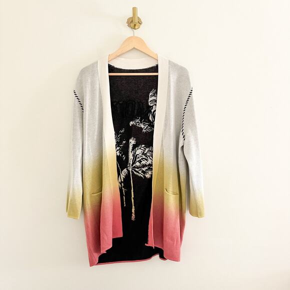 Zadig & Voltaire Austin Cosmo Open Front Ombre Cardigan Sweater M - Picture 4 of 11
